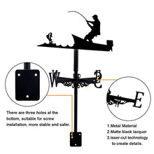 Weathervane in Garden & Outdoor Metal Weather Vane with Creative German Shepherd Go Fishing Bald Eagle Fighter Plane Shaped Weathercock Wind Direction Indicator (Style 5) (Style 3)