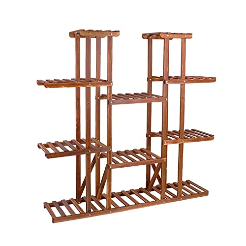 RWGOVLU Plant Stand Multi-Tier Plant Stand, 46in Height Wood Flower Rack Holder 16 Potted Display Storage Shelves Indoor Outdoor for Patio Gard Flower Stand