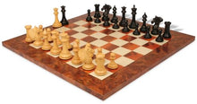 The Chess Store Copenhagen Staunton Chess Set Ebony & Boxwood with Elm Burl & Erable Board 4.5" King
