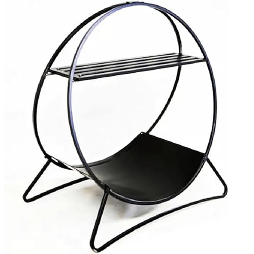 WXPWAMZ Round Firewood Rack, Heavy Duty Steel Frame Log Rack, Indoor/Outdoor Wood Rack for Firewood/Log/Lumber/Kindling