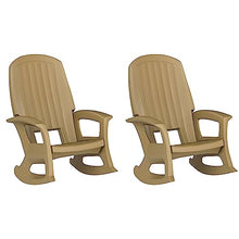 Semco Rockaway Heavy Duty All Weather Rocking Chair, Taupe, 2 Pack