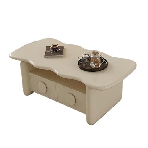 DINBOZ26X Living Room Table Modern Minimalist Coffee Table with Storage for Living Room, Small Space Luxury, Creative Design, Home Tea Table Outdoor Side Table(White)