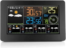 SHANBOYU WiFi Weather Station, Digital Alarm Wall Clock, Indoor Outdoor LCD Temperature, Humidity Meter with Sensor Frost, Weather Forecast for Offices, Classrooms, Home