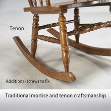 Solid Wood Carved Rocking Chair, French Wooden Outdoor Patio Furniture, Recliner Retro Medieval Living Room Chairs, Black Balcony Leisure Patio Chairs For The Elderly, Load-bearing 100kg/220lbs ( Colo