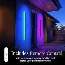 MOD LIGHTING Haylen Wired LED Outdoor Wall Light (2-Pack), 94" Water Resistant RGB Outdoor LED Sconce, Remote Dimming Modern Wall Sconces for Patio, Garage, Black