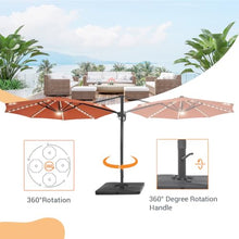 11' Lighted Cantilever Umbrella with Crank Lift Counter Weights Included