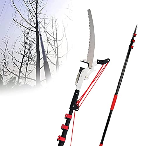 Manual Pruner Cutter Set,24ft/7.2m Profession Telescopic Tree Pruner, Tree Lopper Telescopic with Pull Cord,Tree Loppers Pruners & Saw Extendable Bypass Garden Tools Lopper
