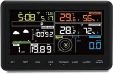 ALQPPM Solar Powered Wireless Professional Weather Station, Wireless Thermometer with Color touch screen, Can provide wind speed, wind direction, temperature, humidity, rainfall ect