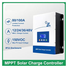 SHIHUANI 80A/100A MPPT Solar Charge Controller 12V/24V/36V/48V Battery Charger Max 150VDC Back-Light LCD Solar Regulator(80A)