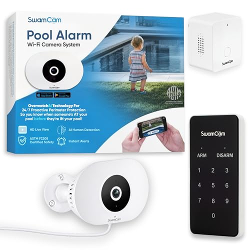 Swamcam Pool Alarm Kids Safety Camera|ASTM F2208 Certified|No Repeater