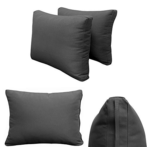 Prolinemax Style1 Twin-XL Outdoor Daybed Mattress Cushion Bolster Pillow Set Dark Grey