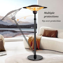 Outdoor Patio Heaters, Electric Portable Standing Heater with Base, Adjustable Height, 3-speed Adjustment, IP44 Waterproof, for Balcony Courtyard Gazebo Garage