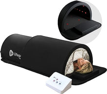 LifePro Far Infrared Sauna Dome with Red Light Therapy Stones Black