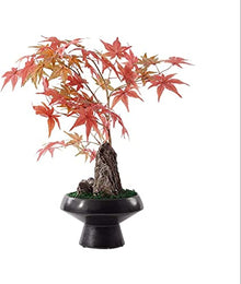 Bonsai Tree Chinese Zen Potted Model House Soft Decoration Porch Red Maple Stone Bonsai Ornaments for Garden Decoration and Desktop Display