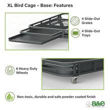 A&E Cage Co Aviary Base for WI6262 Walk-in Cage, 62"x62"x9" Black