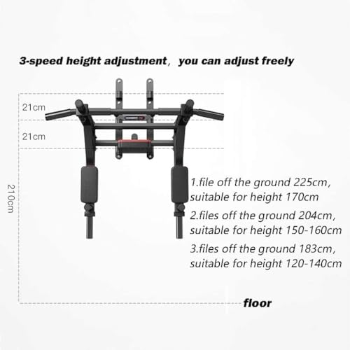 ZHWBAO Home Double Pole Sandbag Shelf Gym Pull-up Adjustable Exercise Equipment Pull-up Bar Black