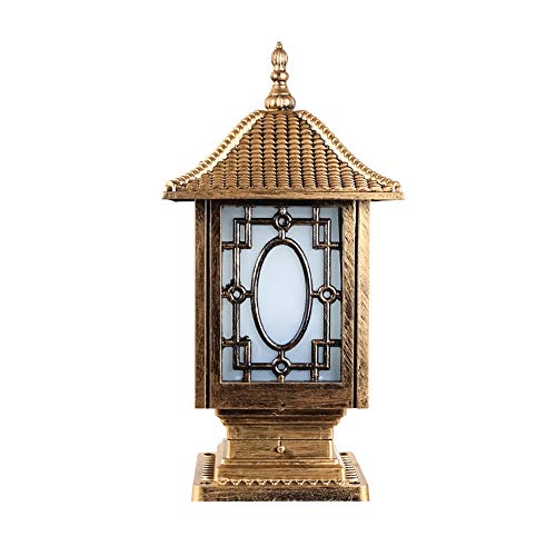 ZEELYDE Post Lights Outdoor,Retro Style Countyard Fence Wall Lamp Waterproof Outdoor Post Column Headlights Villa Balcony Garden Lights