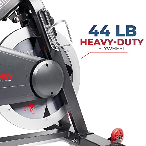 Sunny Health & Fitness Premium Indoor Cycling Smart Stationary Bike Grey