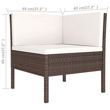 KPOUTRFG 9 Piece Modular Outdoor Seating Set Brown Garden Lounge Set with Flexible Arrangement for Patio