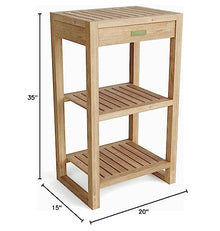 Anderson Teak Patio Lawn Garden Furniture Spa 2-Shelves Table
