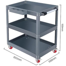 ICEMOB Rolling Tool Cart,Service Cart with Wheels,3 Shelves Steel Garage Tool Organizer,992Lbs Load Capacity,Mechanic Tool Cart for Warehouse and Repair Shop