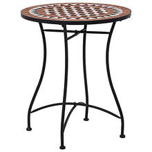 JKSVTF 3 Piece Mosaic Bistro Set Ceramic Tile Terracotta, Garden Table and Chairs, Garden Chairs Set, Patio Set, Outdoor Table and Chairs