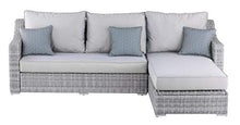 Elle Decor Vallauris Patio Outdoor Furniture Collection, Premium All Weather Wicker, Storage Sectional, Gray