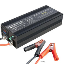 sujeniir 12V 50A Lifepo4 Charger 14.6V 12.8V Lithium Battery Charger 100-240V for Lifepo4 RV Battery Solar Battery Outdoor Power Charging(12.8V 50A Clip,EU Plug)