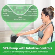 Inflatable Hot Tub with LED Lights, 2-4 Person Round Blow Up Portable Hot Tub, Leak-Proof PVC Outdoor Spa with 120 Strong Air Jets, Heater Pump and Insulated Cover, 71” X 71”X 25”