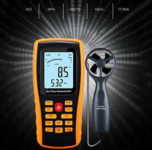 XARONF Handheld Anemometer, Wind Speed Meter Wind Velocity Airflow Tester Gauge with Backlight Display (Suitcase Included)