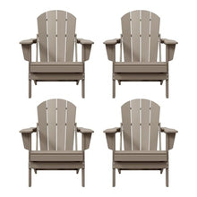 WO Home Furniture Laguna Folding Adirondack Chair Set of 4, Weathered Wood