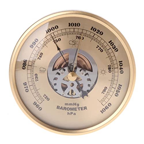 HBJWOV 108mm Wall Mounted Barometer Perspective Round Dial Air Weather Station mmHg/hPa