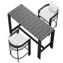 Modway Tahoe 3-Piece Outdoor Patio Bar Table Set in White