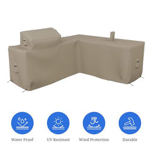 Covers & all Outdoor Kitchen Island Cover, Customize Left Right & Straight Shapes,12 Oz Waterproof UV & Weather Resistant Patio BBQ Grill Island protector with Handles Air Vents (Beige)