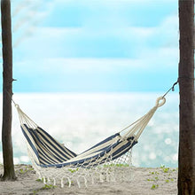 MaGiLL Thicken Canvas Hammock Sleeping Hanging Swing Chair Outdoor Travel Camping Tassel Hanging Bed Foldable Double Garden Hammock