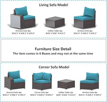 HTERWQEA 12 Piece Patio Furniture Set Outdoor All Weather PE Wicker Sofa and Chairs with 2 Glass Coffee Tables, Conversation for Porch, Garden, Backyard