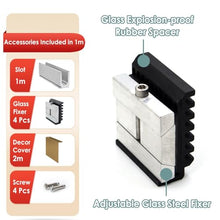 1pc Durable Glass Pool Fence Spigot Balustrade Railing Post Clamp - Easy Install Aluminum Clamp for 10-17mm Glass Panels(Gold,L 5M/197 Inch)