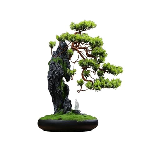 HCZKIUJ Bonsai Living Room Decorative Plants Simulation Green Bonsai Desktop Feng Shui Ornaments High-Grade Interior Decoration Simulation Tree Plant