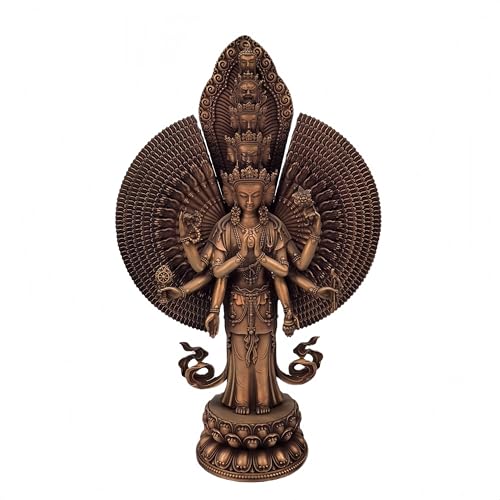 FENGSHUI-CAISHEN Pure Copper Thousand Hand Guan Yin Statue Brass