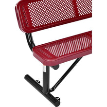 Global Industrial 4'L Heavy Duty Outdoor Steel Picnic Bench with Backrest