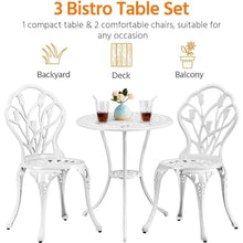 DUYHBAWRS 3 Piece Garden Furniture Set Outdoor Patio Bistro Set Rust-Resistant Garden Table and Chairs