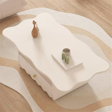 DINBOZ26X Living Room Table Modern White Coffee Table for Small Living Rooms, Creative Minimalist Design, Easy Assembly, Stylish Home Furniture Outdoor Side Table