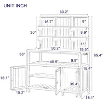 Christopher Knight Home Belfast 50.20" W Outdoor Potting Bench Table, Fir Wood Potting Table, Large Gardening Workstation with Storage Shelf, Ample Space Garden Tools Organizer for Backyard, Green