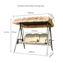 2/3-Seat Patio Porch Swing Chair with Adjustable Canopy,Outdoor Porch Swing with Sponge Cushion,Carbon Steel Material,for Garden,Poolside,Lawn(Large)