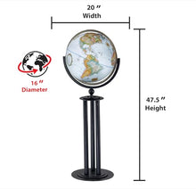 Replogle Florence 16" Diameter Globe Blue Ocean with Raised Relief and Black Metal Stand