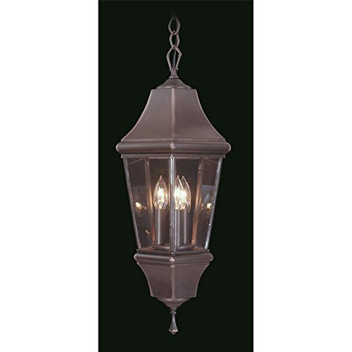 Framburg Lighting 8738 Iron/R Normandy - Three Light Outdoor Flush Mount, Iron Finish with Rain Glass