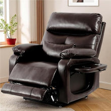 HTERWQEA Dual Motor Brown Power Lift Recliner Chair with Heat & Massage