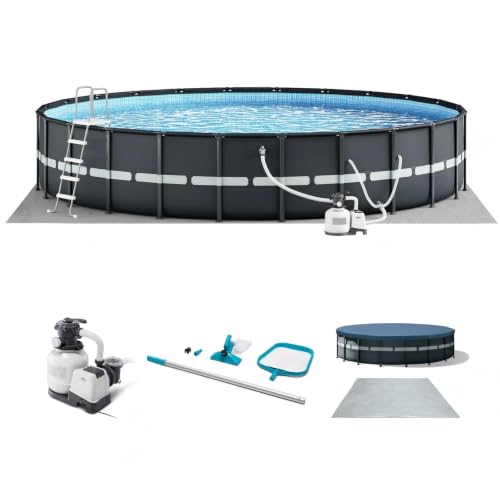 18ft x 52in Frame Above Ground Pool with Pump, Vacuum, & Maintenance Kit