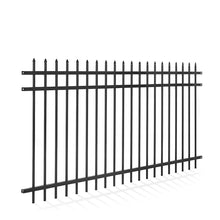 Fencer Wire Heavy Duty Pinnacle Fence Barrier Panel, 4FT Height X 8FT Width Anti-Rust Metal Fencing Panel, 2” Diameter Steel Outdoor Decorative Garden Fence Panel, Single Panel
