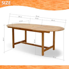 Urban Elements Santorini 7-Piece Oval Patio Furniture Set | 100% Certified Teak Table and Teak Finish Chairs | Backyard Furniture, Oval Outdoor Dining Set
